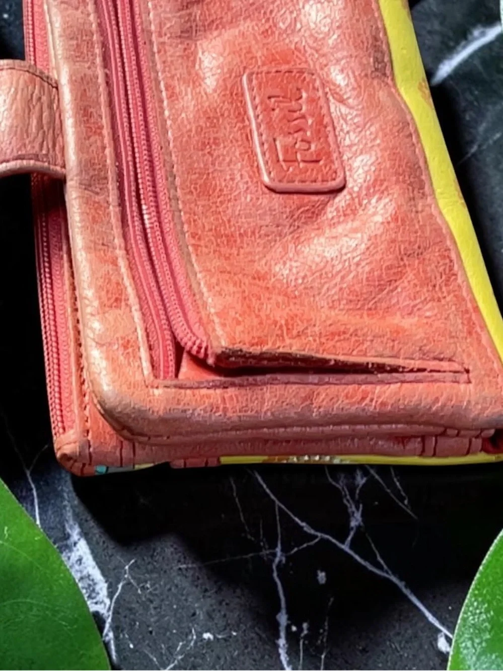 🌺Fossil Colorful Leather Patchwork Wallet